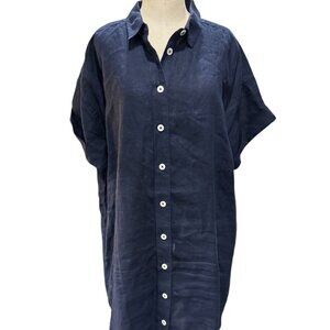 J.Crew Capitane Shirt Dress 2023 Version (No Belt) Navy Blue Size XL
